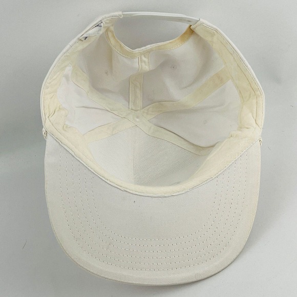 Vintage Scripto Tokai Snapback Hat White Canvas Red Dot Logo Adjustable One Size - Picture 10 of 12